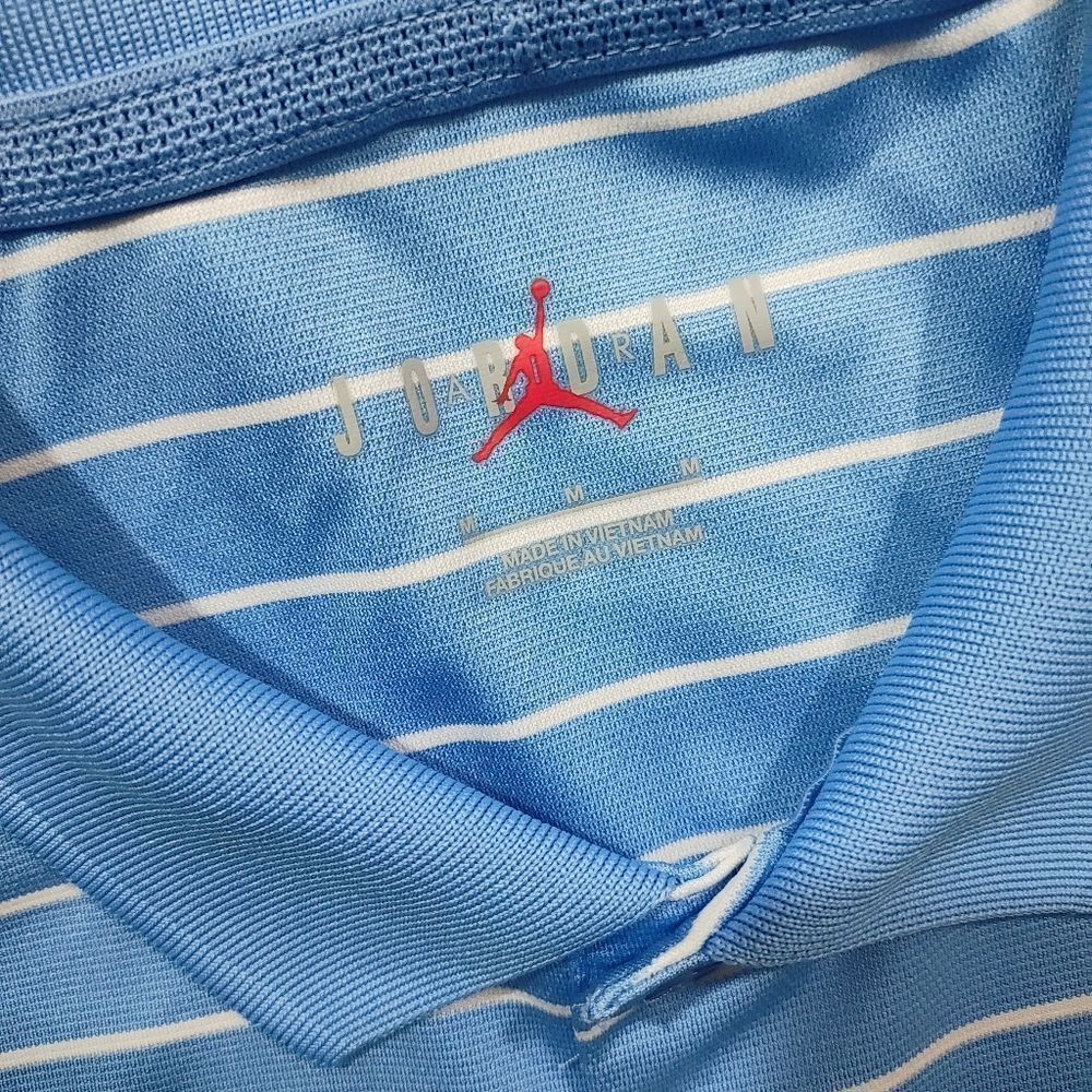 Jordan Blue North Carolina Striped On Field Polo Dri-Fit Shirt -B - Picture 5 of 6